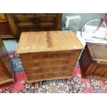 MAHOGANY DRAWERS. Chest of four long drawers with inlay.