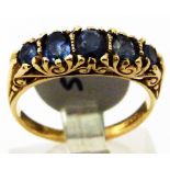 9 CT VINTAGE SAPPHIRE RING.