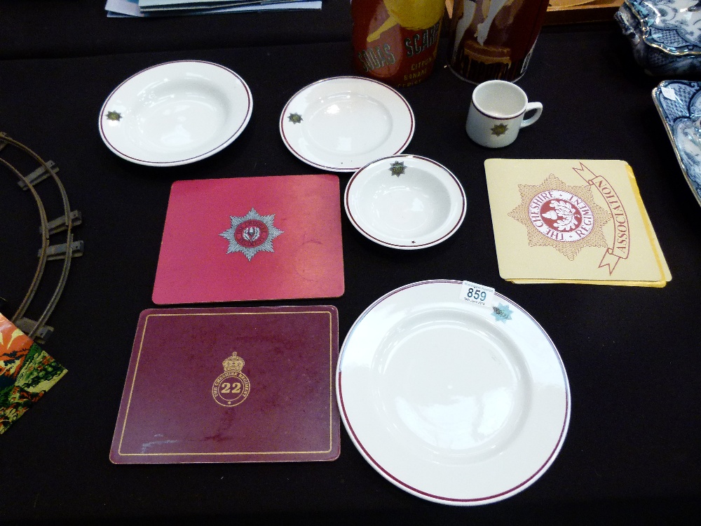 CHESHIRE REGIMENT TABLEWARE.