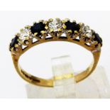 9 CT GOLD RING. Stone set gold ring size M 2.