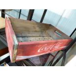 BOTTLE TRAY. Coco-Cola wooden bottle tra