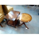OAK SIDE TABLE. Dark oak side table with