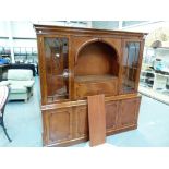 MAHOGANY WALL CABINET. Large mahogany di