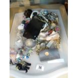 Tray of mixed fashion and costume jewellery