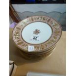 Ten Noritaki dessert plates with gilding