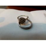 Two silver rings, one 925 other Chinese silver,