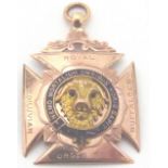 9 CT FREEMASONS MEDAL.