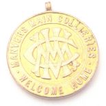 9 CT MINERS MEDAL.