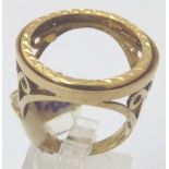 9 CT SOVEREIGN RING MOUNT, 9 ct gold full sovereign ring mount, 5,