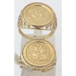 9 CT COIN SET RINGS.