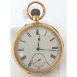 18 CT OPEN FACE POCKET WATCH.