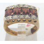 9 CT DIAMOND RING. 9 ct gold diamond and