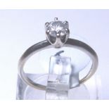 9 CT DIAMOND SOLITAIRE RING. 9 ct white