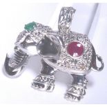 STONE SET ELEPHANT PENDANT. Royal Jaipur