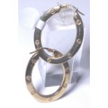 9 CT LOOP EARRINGS. 9 ct gold