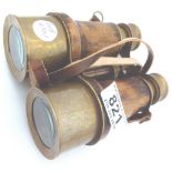 BRASS BINOCULARS. Pair of brass binocula