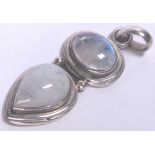 MOON STONE PENDANT. Double moon stone se