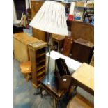 MIXED ITEMS. Lamp table and magazine rac