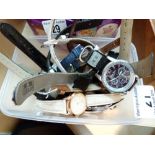 Box of mixed wristwatches