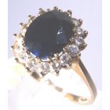 9 CT SAPPHIRE RING.