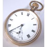 GOLD PLATED POCKET WATCH.