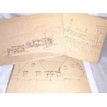 L.S. LOWRY SKETCHES. Three sketches sign