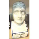 PHRENOLOGY HEAD. Large ceramic phrenolog