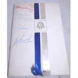 ALF RAMSAY SIGNED EVERTON MENU.