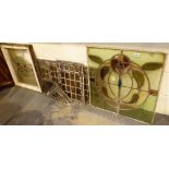 LEADED GLASS PANELS.