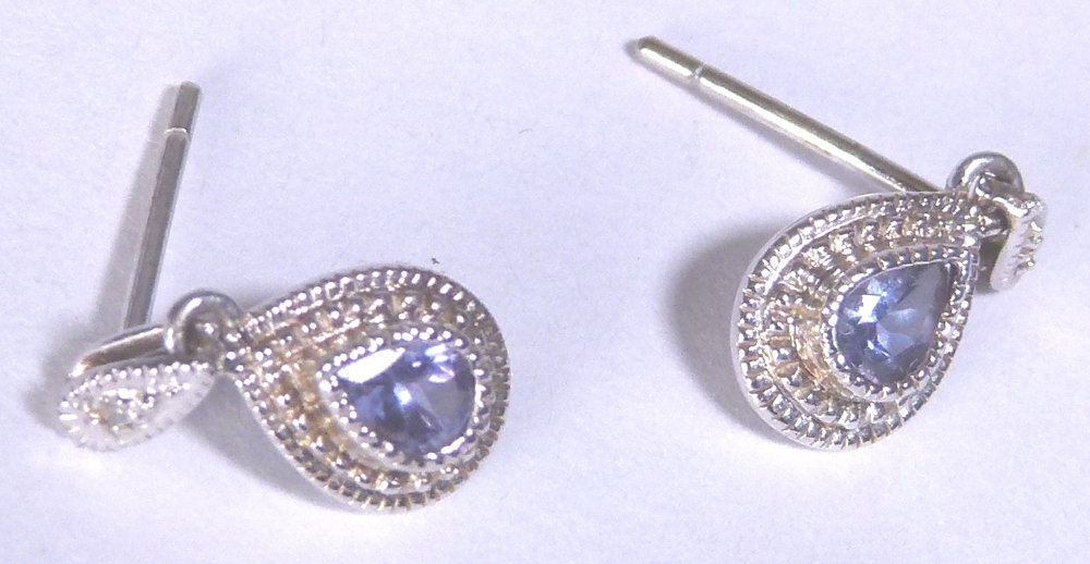 9 CT DIAMOND EARRINGS.