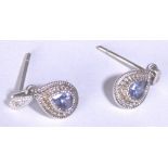 9 CT DIAMOND EARRINGS.