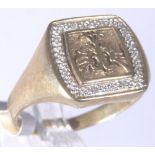 9CT EAGLE RING.