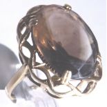 SMOKY QUARTZ RING.