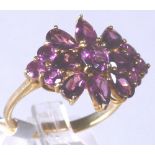 9 CT AMETHYST RING.