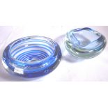 TWO STUDIO GLASS BOWLS.