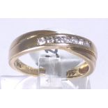 9 CT HALF ETERNITY RING. 9ct gold diamon