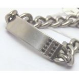 STONE SET ID BRACELET. Stainless steel I