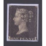 FRAMED PENNY BLACK. Penny black in 26 cm