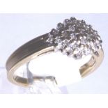 DIAMOND CLUSTER RING. 9ct gold 0.25ct di