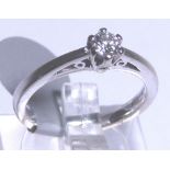 9 CT SOLITAIRE RING. 9ct white gold 0.20