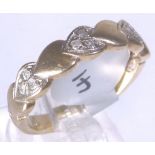 9CT DIAMOND BAND. 9ct diamond set heart