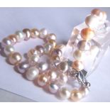 PEARL NECKLACE. 7 - 8 mm genuine natural