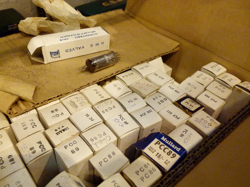 VINTAGE VALVES. Two boxes of mixed vinta