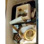 Collection of mixed items including watches, lighters,