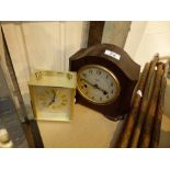 Two mantle clocks Smiths bakelite and brass west German quartz