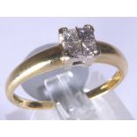 18 CT DIAMOND RING. 18 ct princess cut d