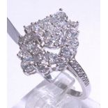 SILVER RING. Sterling silver large CZ cl