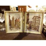 RON THORPE PRINTS OF MANCHESTER. Pair of