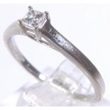 9 CT RING. 9 ct gold diamond solitaire r