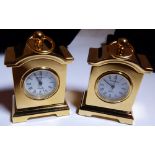 CASED CLOCKS. Two miniature clocks in ca